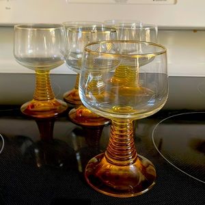 Mid century vintage champagne or wine glasses